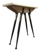 MODERN BESPOKE MADE OAK WOOD AND WROUGHT STEEL SIDE HALL CONSOLE TABLE