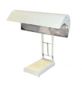 VINTAGE SAFELITE 20TH CENTURY WHITE PAINTED METAL ADJUSTABLE DESK LAMP