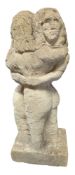 CARVED SANDSTONE GARDEN STATUE IN THE FORM OF TWO LOVERS