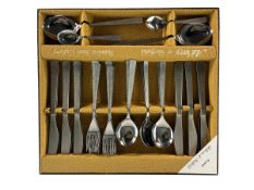 ASHBERRY OF SHEFFIELD - CRYSTAL - VINTAGE STAINLESS STEEL 6-PEOPLE CANTEEN OF CUTLERY