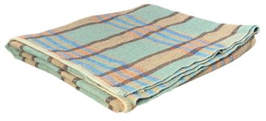 VINTAGE 20TH CENTURY WOOL TRADITIONAL WELSH BLANKET/BED THROW