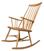 ILMARI TAPIOVAARA FOR ASKO - VINTAGE 1960S BEECH ROCKING CHAIR