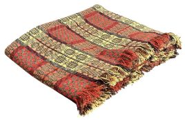 VINTAGE 20TH CENTURY WOOL TRADITIONAL WELSH BLANKET/BED THROW