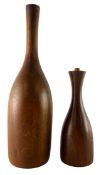 NEAR PAIR OF DANISH SOLID TEAK TABLE LAMPS