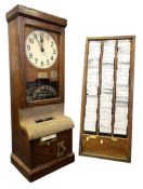 NATIONAL TIME RECORDER - OAK CASE CLOCKING-IN MACHINE