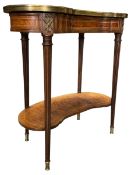 FRENCH LOUIS XVI REVIVAL BURR WALNUT AND ORMOLU KIDNEY TABLE