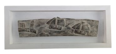 JOHN MALTBY (1936-2020), 'TWO BOATS ENTERING HARBOUR' - STUDIO SCULPTURE