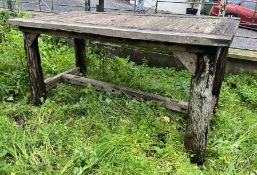 WOODEN PUB GARDEN OUTDOOR RECTANGULAR TABLE