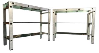 PAIR OF CONTEMPORARY BESPOKE-MADE BOOKCASES / DISPLAY SHELVES