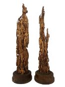 PAIR OF 20TH CENTURY MODERNIST COPPER SCULPTURES