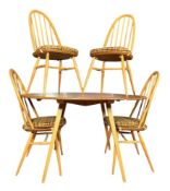 ERCOL - MID CENTURY DINING TABLE AND MATCHING FOUR CHAIRS