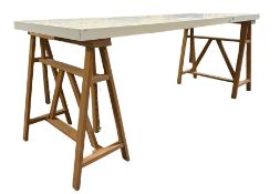 MODERN ADJUSTABLE TRESTLE DESK / WORK TABLE