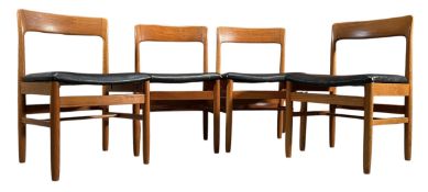 JOHN HERBERT FOR YOUNGER LTD - SET OF FOUR TEAK FRAMED DINING CHAIRS