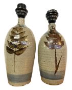 PAIR OF VINTAGE 20TH CENTURY STUDIO ART POTTERY LAMPS