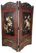 LATE 19TH CENTURY JAPANESE MEIJI PERIOD TWO-FOLD SCREEN