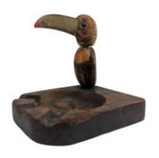 MANNER OF HENRY HOWELL - DUNHILL - 20TH CENTURY ART DECO CARVED NUT BIRD ASHTRAY