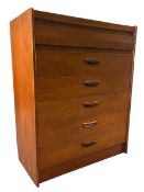 WILLIAM LAWRENCE - MID CENTURY 1960S TEAK PEDESTAL CHEST OF DRAWERS