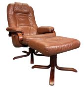 20TH CENTURY DANISH DESIGNER SWIVEL LOUNGE ARMCHAIR