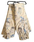 LARGE PAIR OF MODERN DESIGNER BIRDCAGE CURTAINS