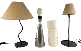 VINTAGE HABITAT - FOUR 20TH CENTURY METAL & GLASS DESK/TABLE LAMPS