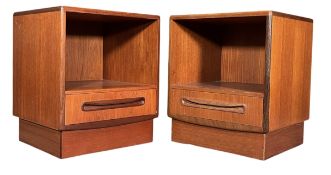 G-PLAN - FRESCO RANGE - PAIR OF MID CENTURY TEAK BEDSIDE CABINETS/CHESTS