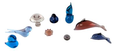 MIXED SELECTION OF 20TH CENTURY STUDIO ART GLASS ANIMALS