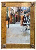 CONTEMPORARY GILT PAINTED WOOD RECTANGULAR WALL HANGING MIRROR