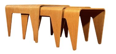 MARCEL BREUER FOR ISOKON - SET OF THREE BEECH PLYWOOD NESTING TABLES