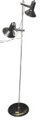 HORN - TYPE 847 - MID CENTURY CIRCA 1970S BLACK METAL TWIN SPOT FLOOR LAMP