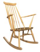 ERCOL - MODEL 369A GOLDSMITH - MID CENTURY BEECH AND ELM ROCKING CHAIR