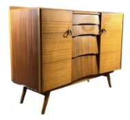 MID CENTURY 1950S WALNUT BEEHIVE SIDEBOARD