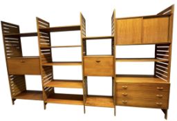 HEAL FOR STAPLES - LADDERAX - TEAK FOUR-BAY MODULAR DISPLAY UNIT