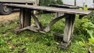 WOODEN RECTANGULAR PUB GARDEN OUTDOOR TABLE