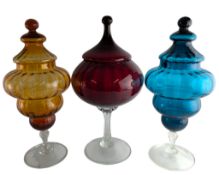 EMPOLI - SELECTION OF THREE MID CENTURY ITALIAN APOTHECARY JARS