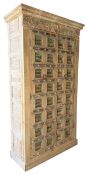 LARGE INDIAN CARVED TWO-DOOR ALMIRAH / CUPBOARD