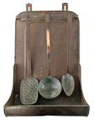 EARLY 20TH CENTURY FRENCH COPPER WALL UTENSIL RACK
