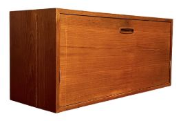MID 20TH CENTURY DANISH-INFLUENCED TEAK WALL-MOUNTED BUREAU