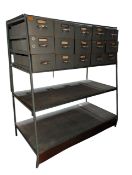 MID CENTURY INDUSTRIAL / OFFICE FILLING CHEST / SHELVING DISPLAY UNIT