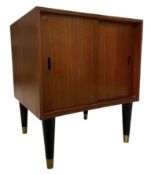 MID CENTURY TEAK RECORD CABINET