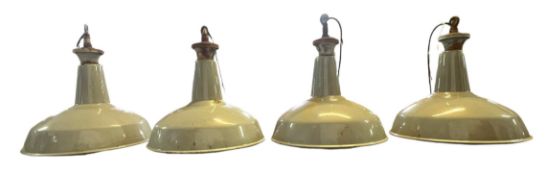 BENJAMIN RLM CRYSTEEL - SET OF FOUR INDUSTRIAL ENAMEL LIGHTS
