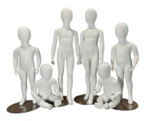 SIX MODERN RETAIL OR DRESSMAKER'S MANNEQUINS