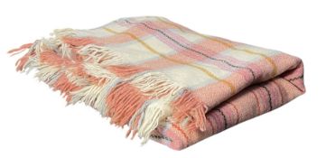 VINTAGE 20TH CENTURY WOOL TRADITIONAL WELSH BLANKET/BED THROW