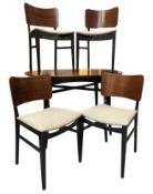 BEAUTILITY - MID CENTURY EXTENDING DINING TABLE AND FOUR CHAIRS