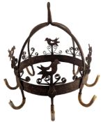 19TH CENTURY FRENCH WROUGHT IRON GAME / KITCHEN HOOKS