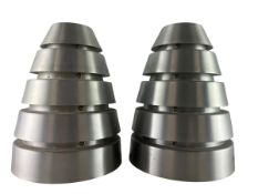 HABITAT - PAIR OF LATER 20TH CENTURY SPUN ALUMINIUM SHADES