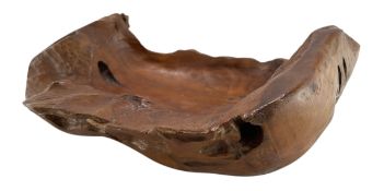 A 20TH-CENTURY LIVE EDGE TEAK FRUIT BOWL