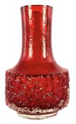 GEOFFREY BAXTER FOR WHITEFRIARS - NO. 9818 - MALLET GLASS VASE IN RUBY