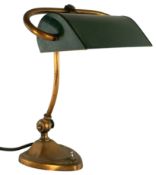 EARLY 20TH CENTURY COPPER ART DECO BANKERS LAMP LIGHT