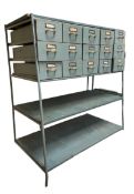 MID CENTURY INDUSTRIAL / OFFICE FILLING CHEST / SHELVING DISPLAY UNIT