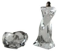 VINTAGE BACCARAT CRYSTAL GLASS TWISTED SPIRAL LAMP BASE T/W ANOTHER